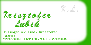 krisztofer lubik business card